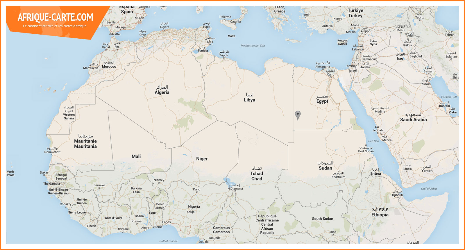 carte afrique nord geographie